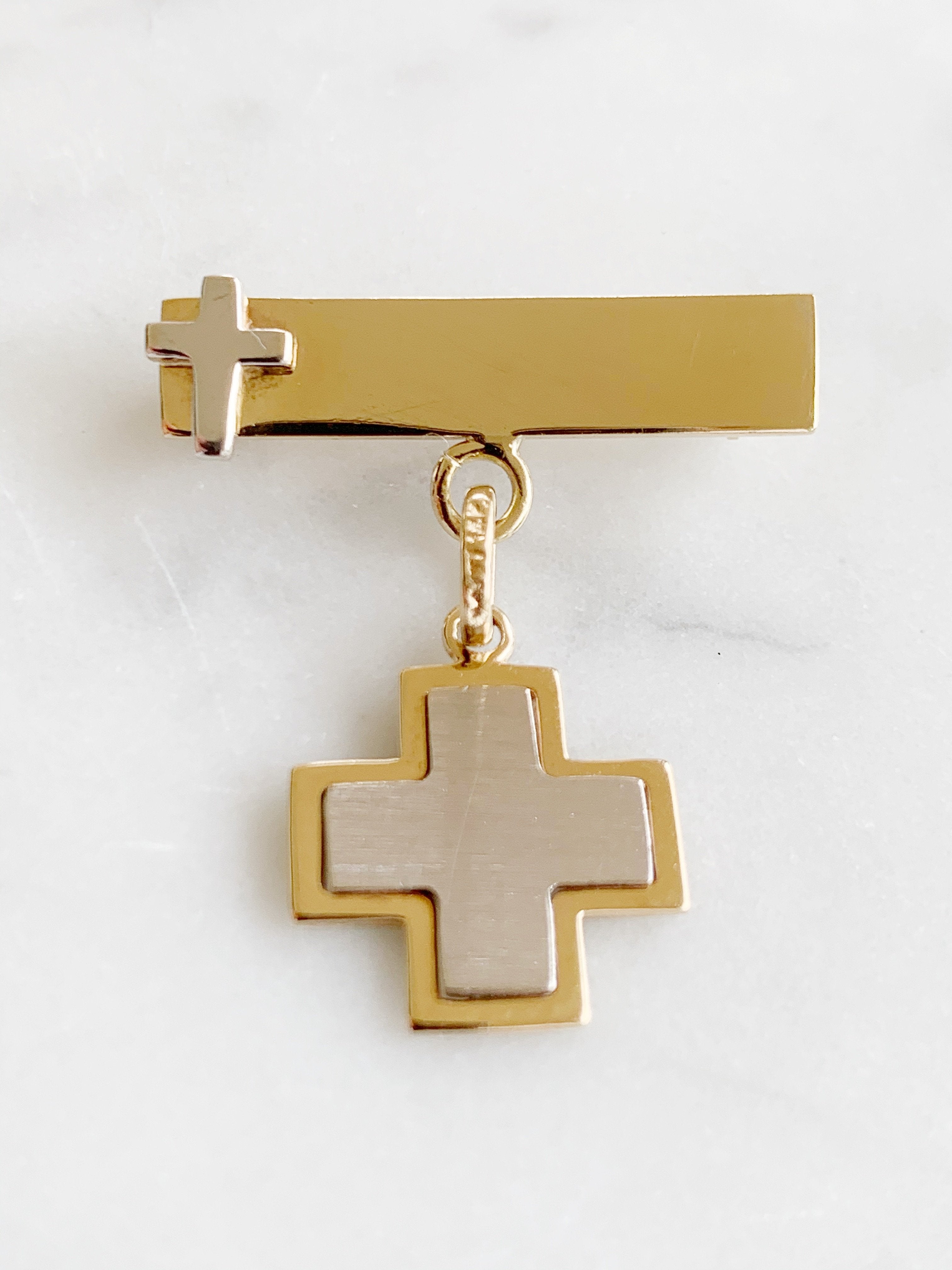 Baby Pin con Cruz Oro 14k Mod 4a4e