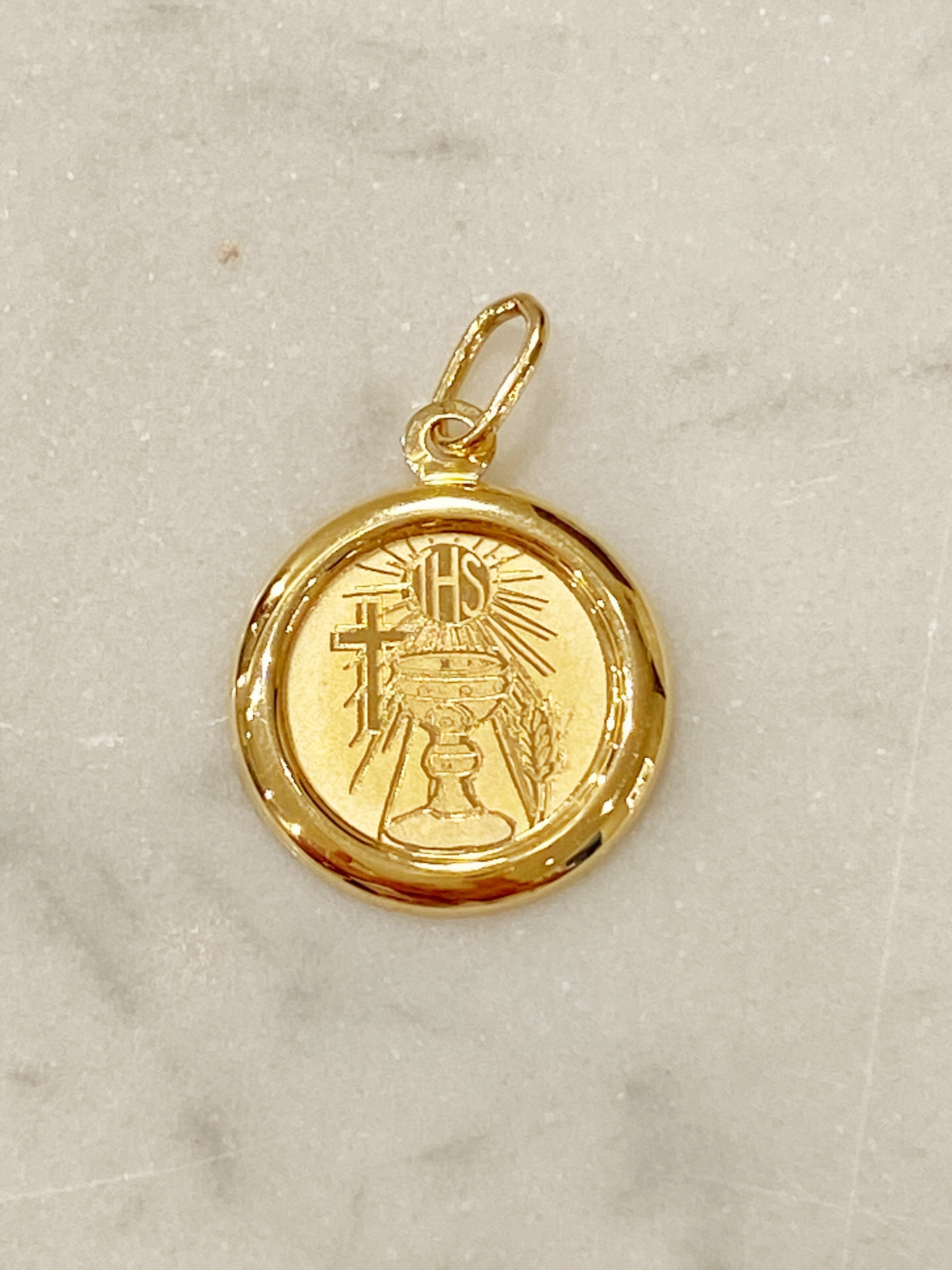 Medalla de Primera Comunión Oro 14k Mod. Mepc0a8e