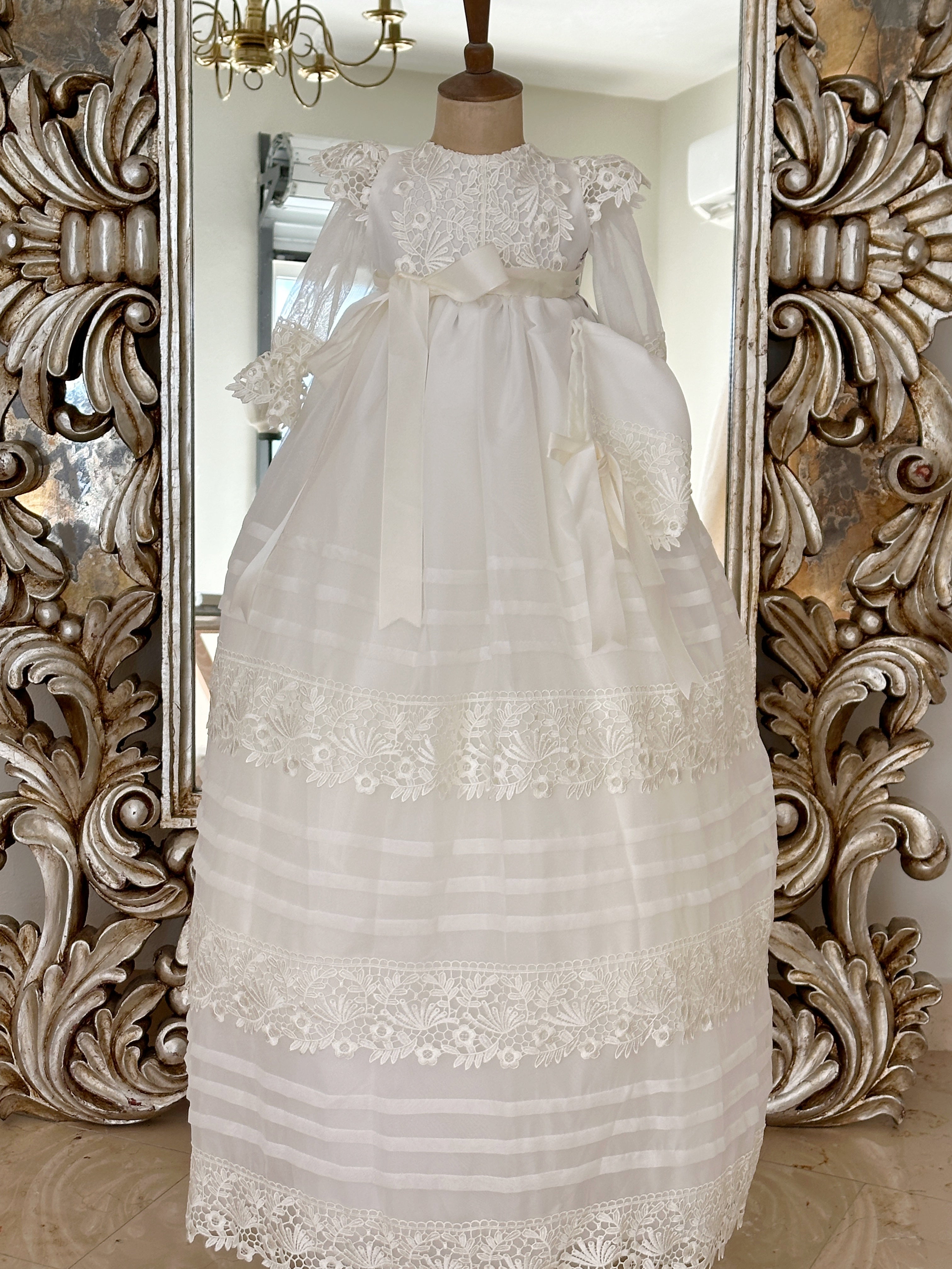 Ropon para Bautizo Largo para Niña Mod. Filomena T12