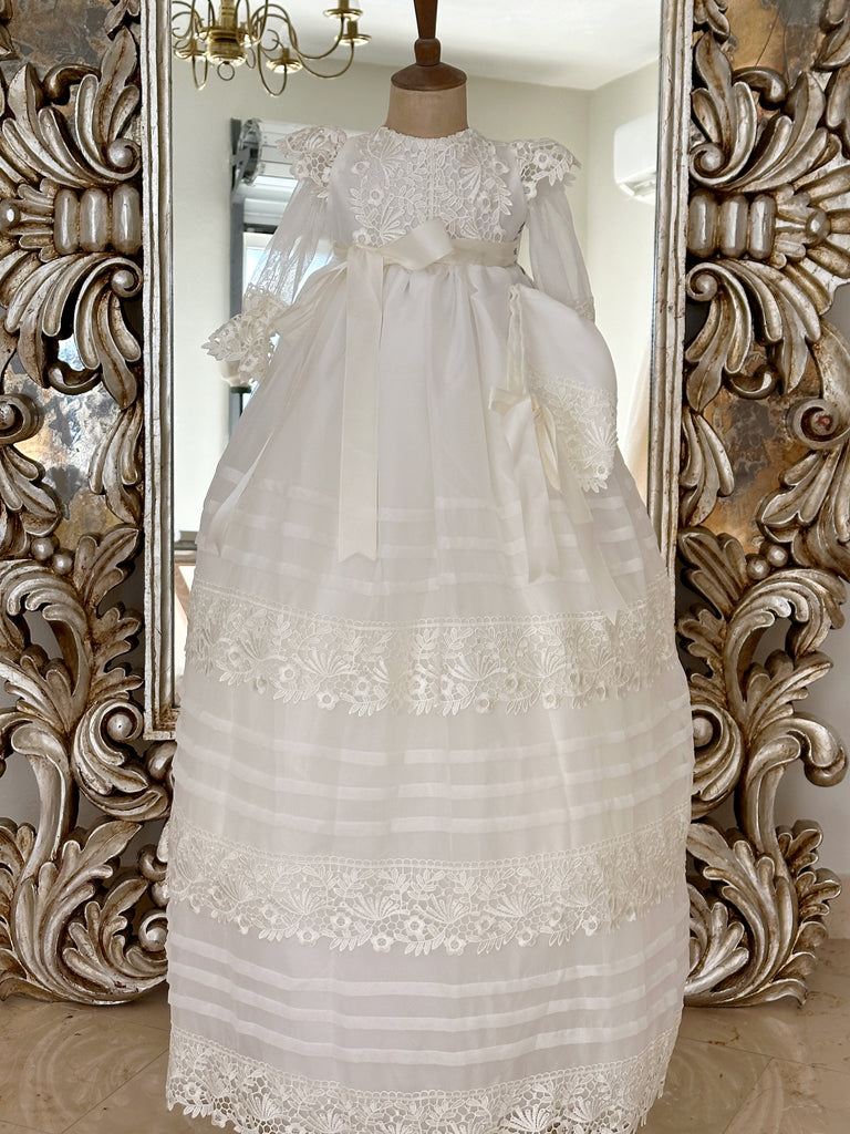 Ropon para Bautizo Largo para Niña Mod. Filomena T12