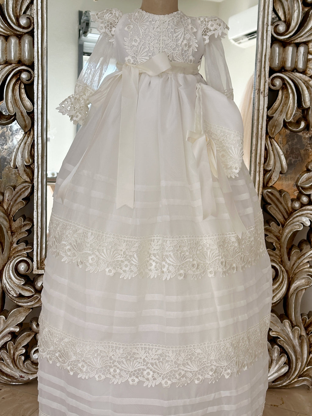 Ropon para Bautizo Largo para Niña Mod. Filomena T12
