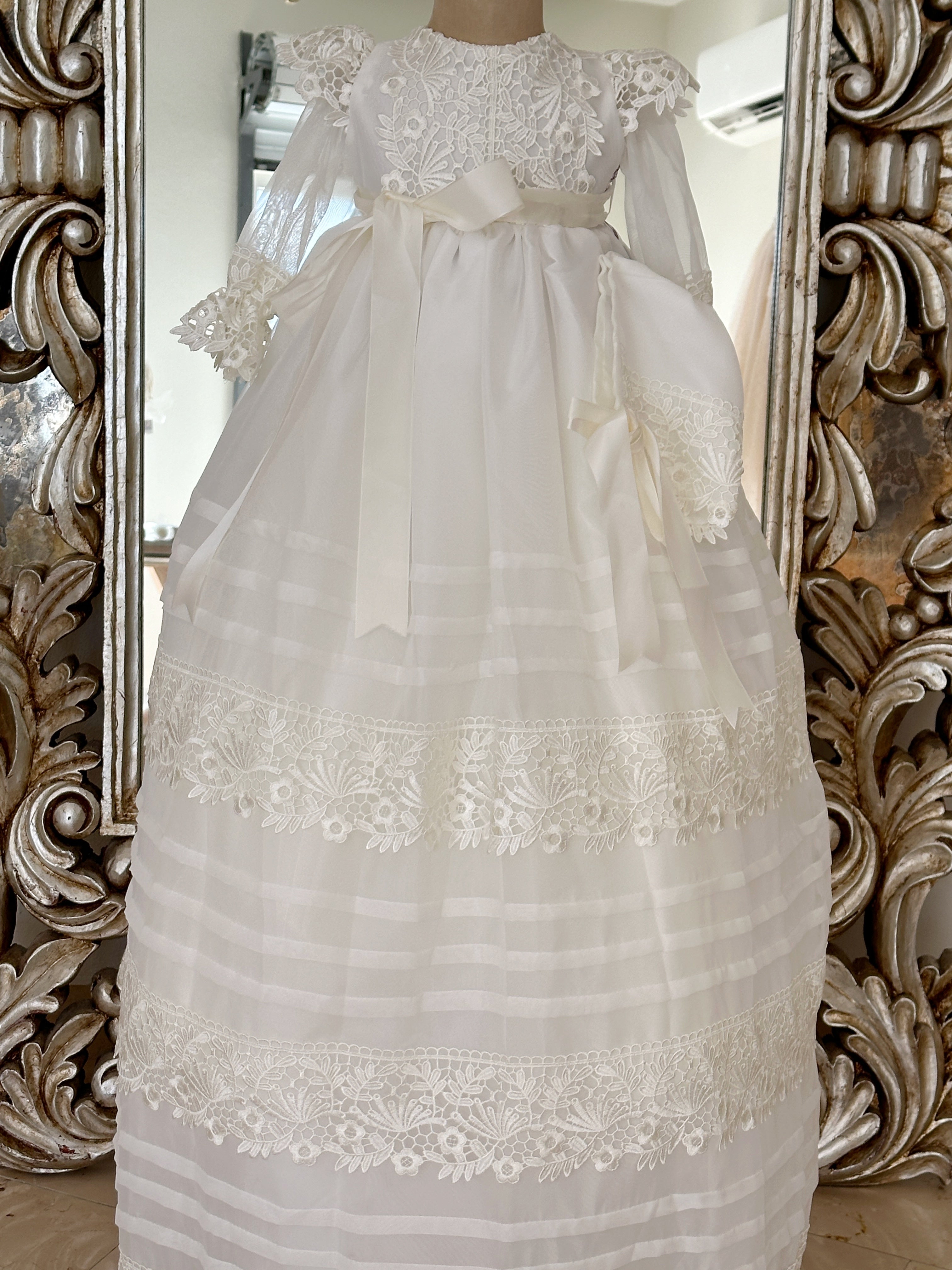Ropon para Bautizo Largo para Niña Mod. Filomena T12