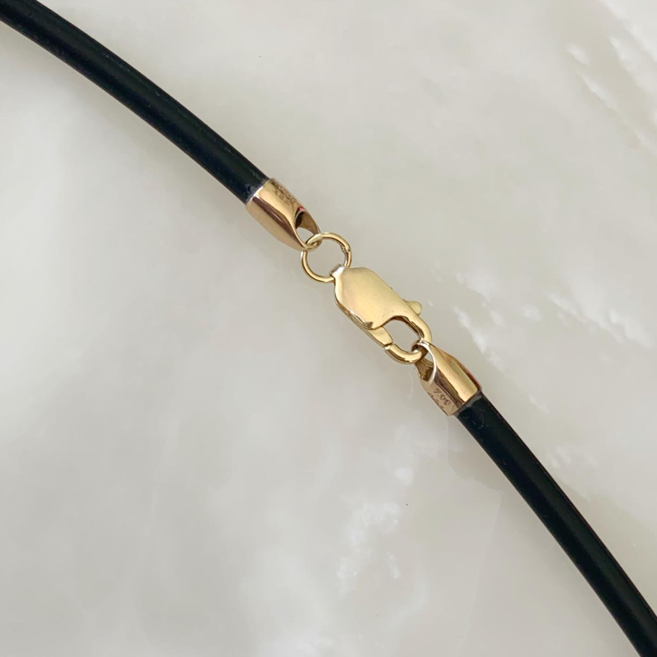Caucho con Medalla San Benito Oro Amarillo 14k Mod. 8A8E