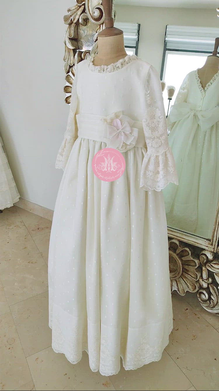 Vestido Español para Primera Comunión Monserrat Lozano Mod. 156 T11