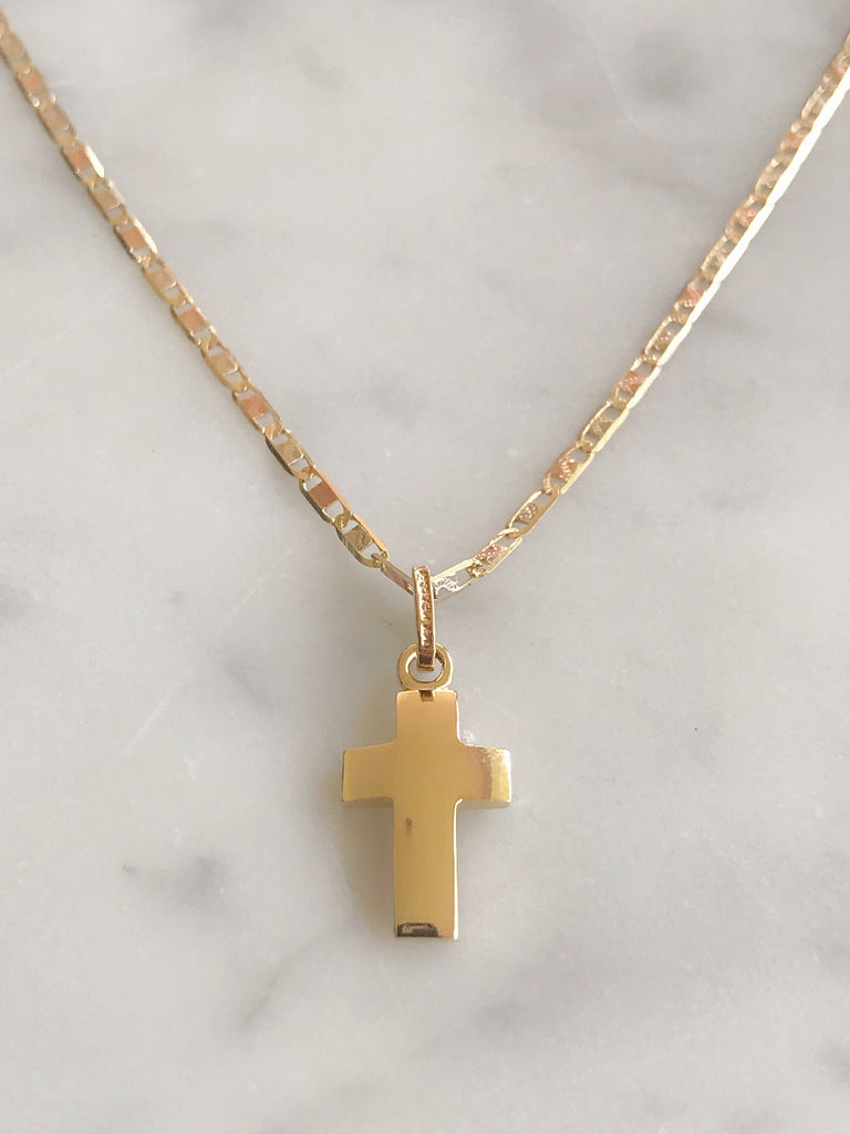 Cadena Con Cruz Oro 14k Mod Cn1a9 + Mea9