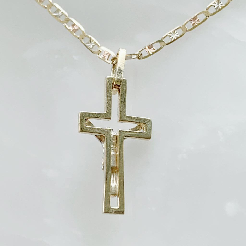 Cadena con Cruz con Cristo Oro 14k Mod. 3a0e