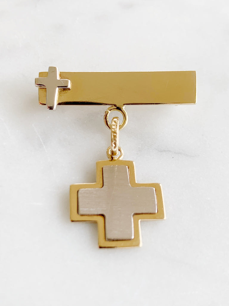 Baby Pin con Cruz Oro 14k Mod 4a4e