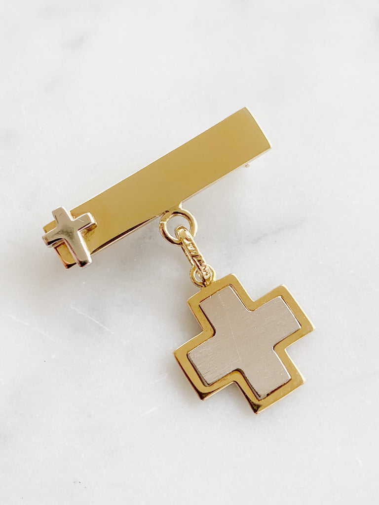 Baby Pin con Cruz Oro 14k Mod 4a4e