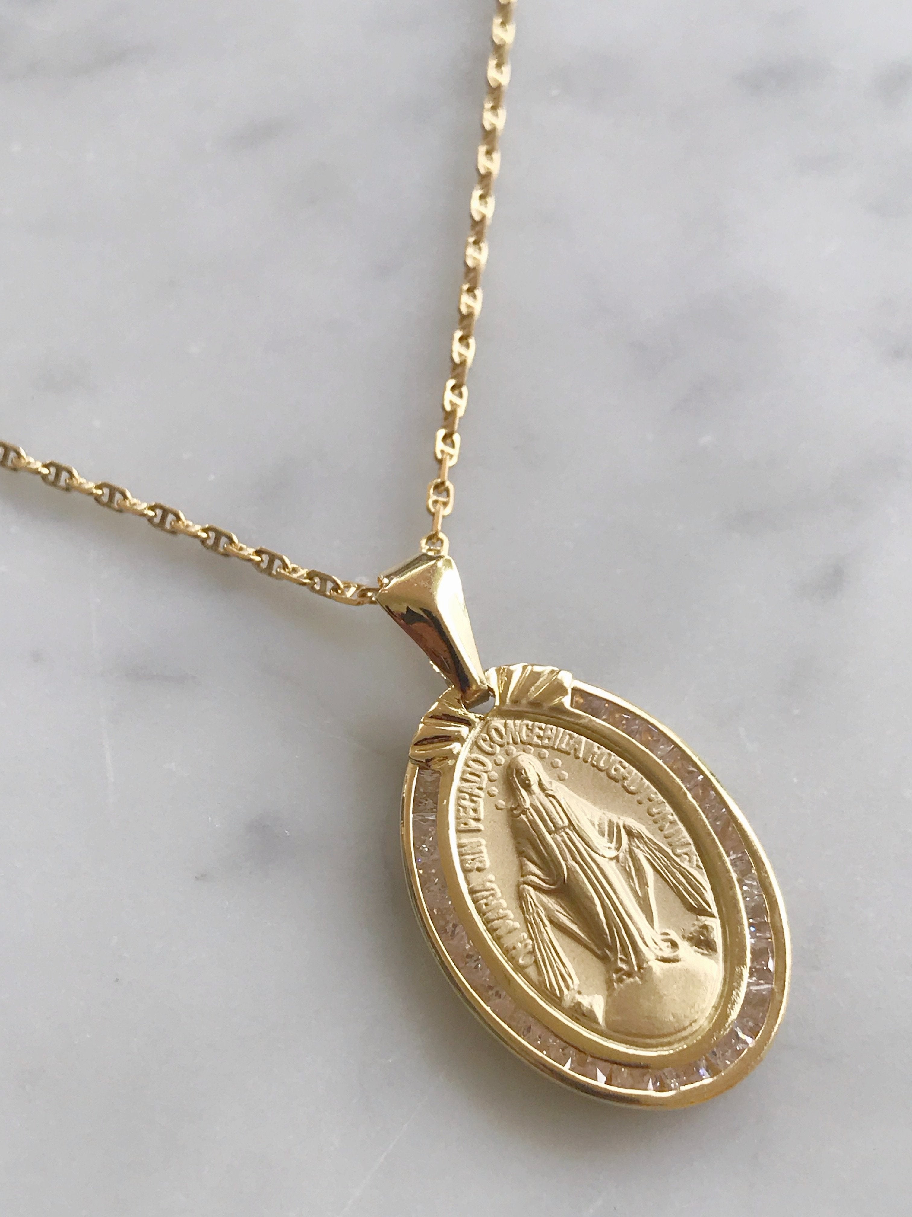 Cadena Con Medalla Oro 14k Mod Cn2a9 + Me2a3