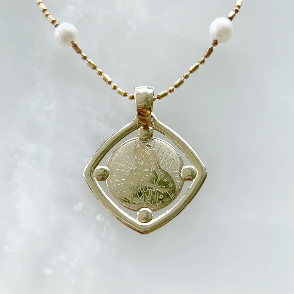 Cadena con Medalla Virgen de Guadalupe Oro 14k Mod. 3a8e