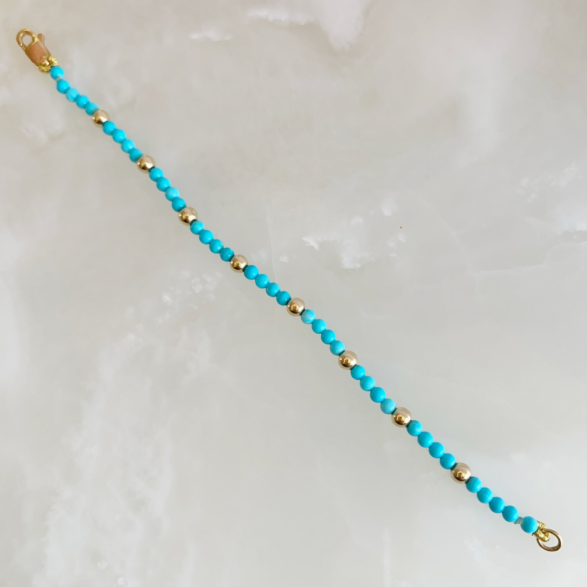 Esclava para Bebe o Niño (a) en Oro 14k Mod. Turquesas2