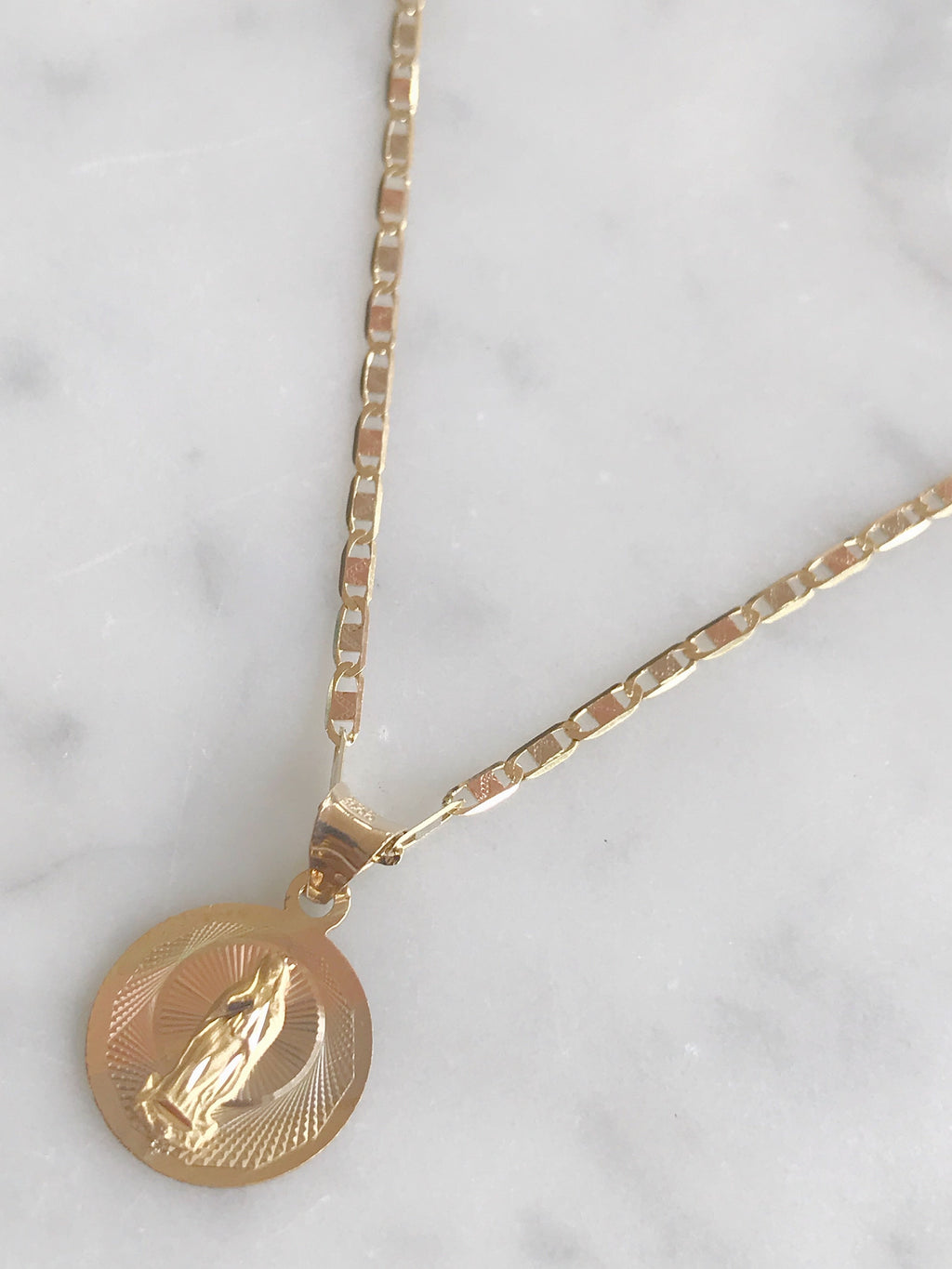 Cadena con Medalla Virgen De Gpe. Oro 14k Mod Cn1a8 + Mea8