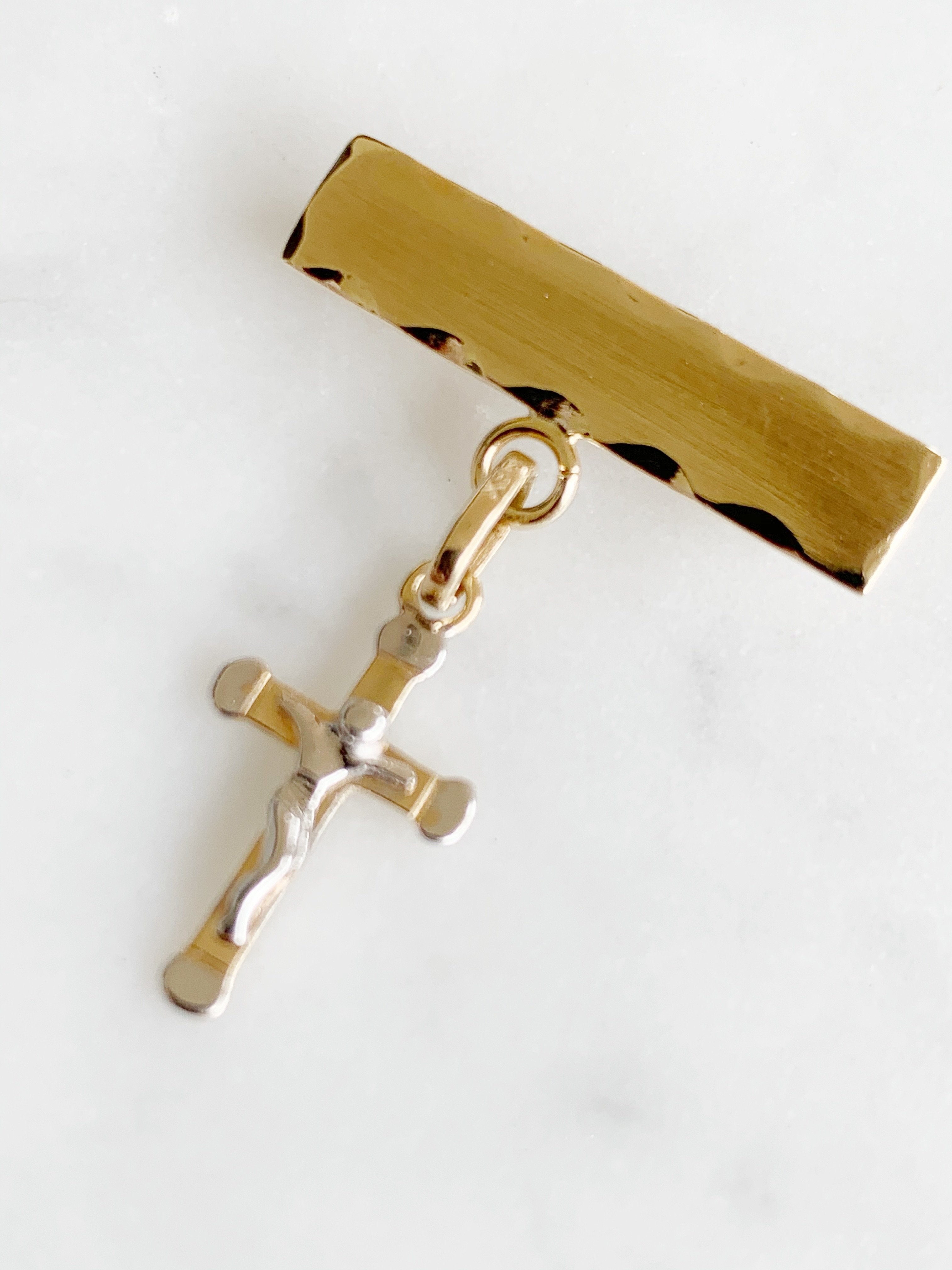 Baby Pin con Cruz con Cristo Oro 14k Mod. 3a5e