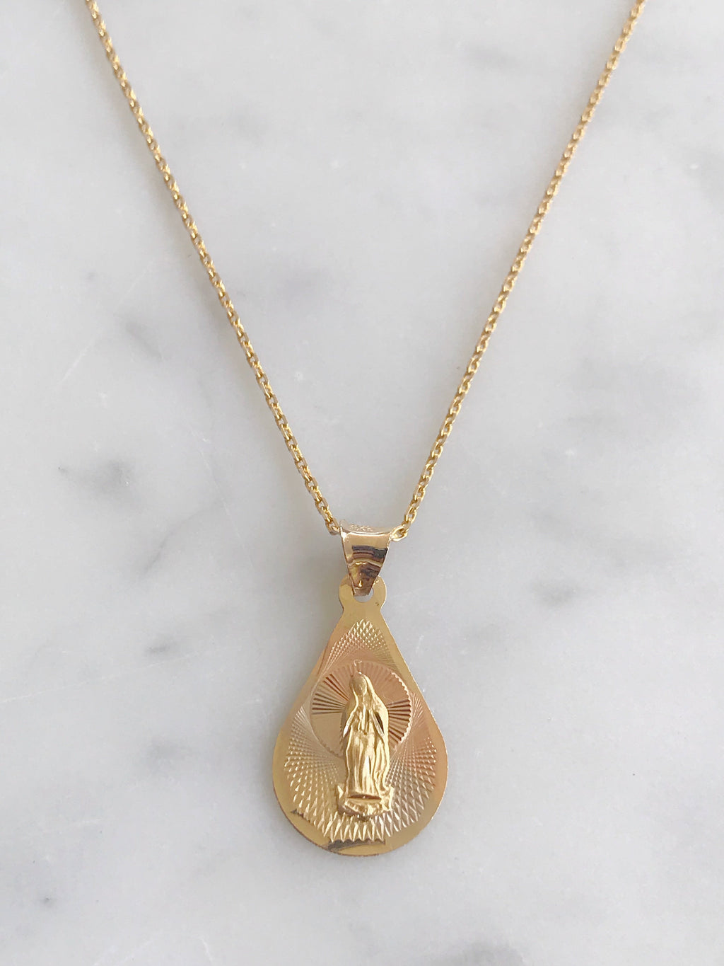 Cadena Con Medalla Virgen De Gpe. Oro 14k Mod Cn1a7 + Me1