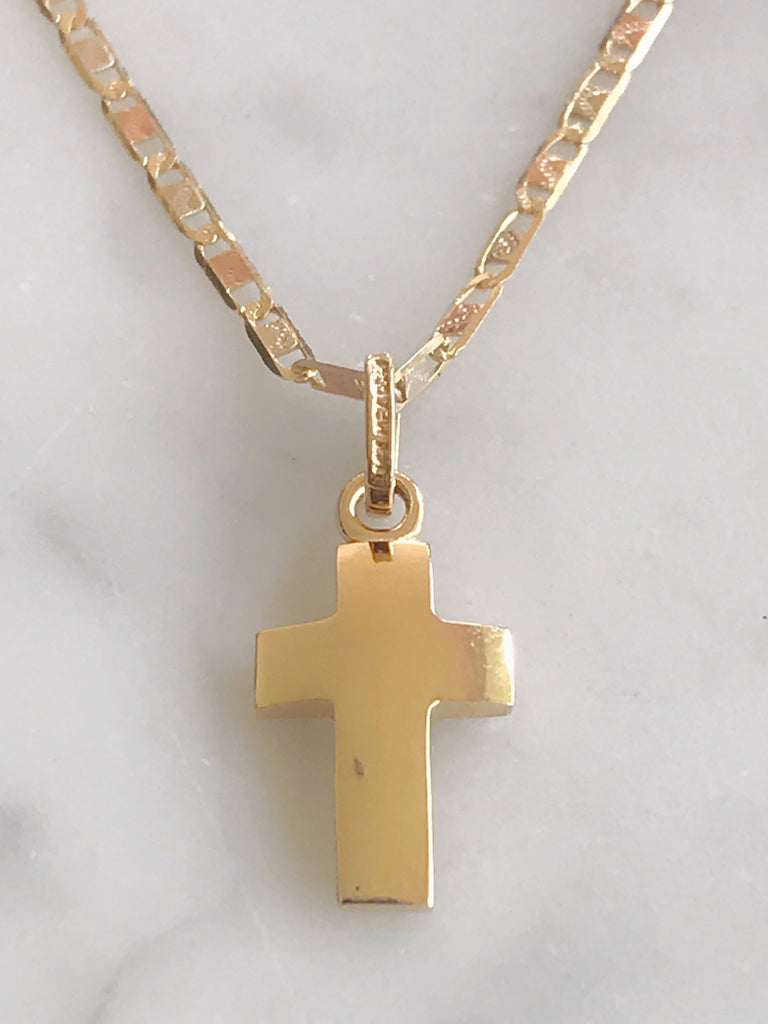 Cadena Con Cruz Oro 14k Mod Cn1a9 + Mea9