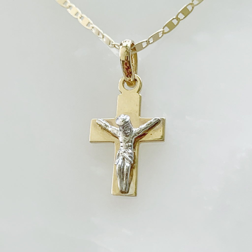 Cadena con Cruz con Cristo Oro 14k Mod. 3a0e