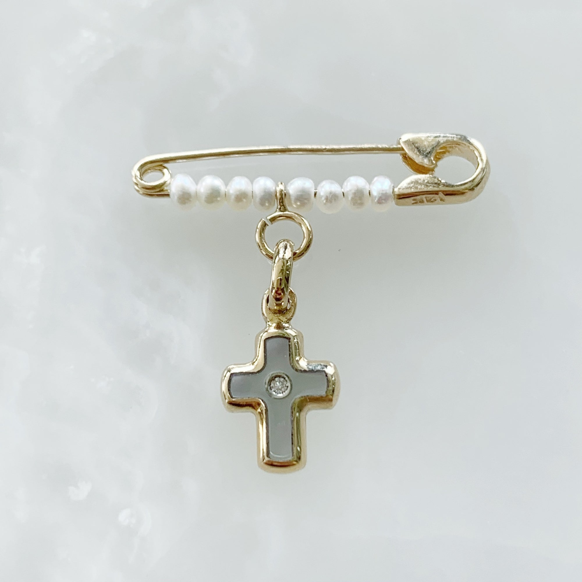 Baby Pin con Cruz Oro 14k Mod 1a4e