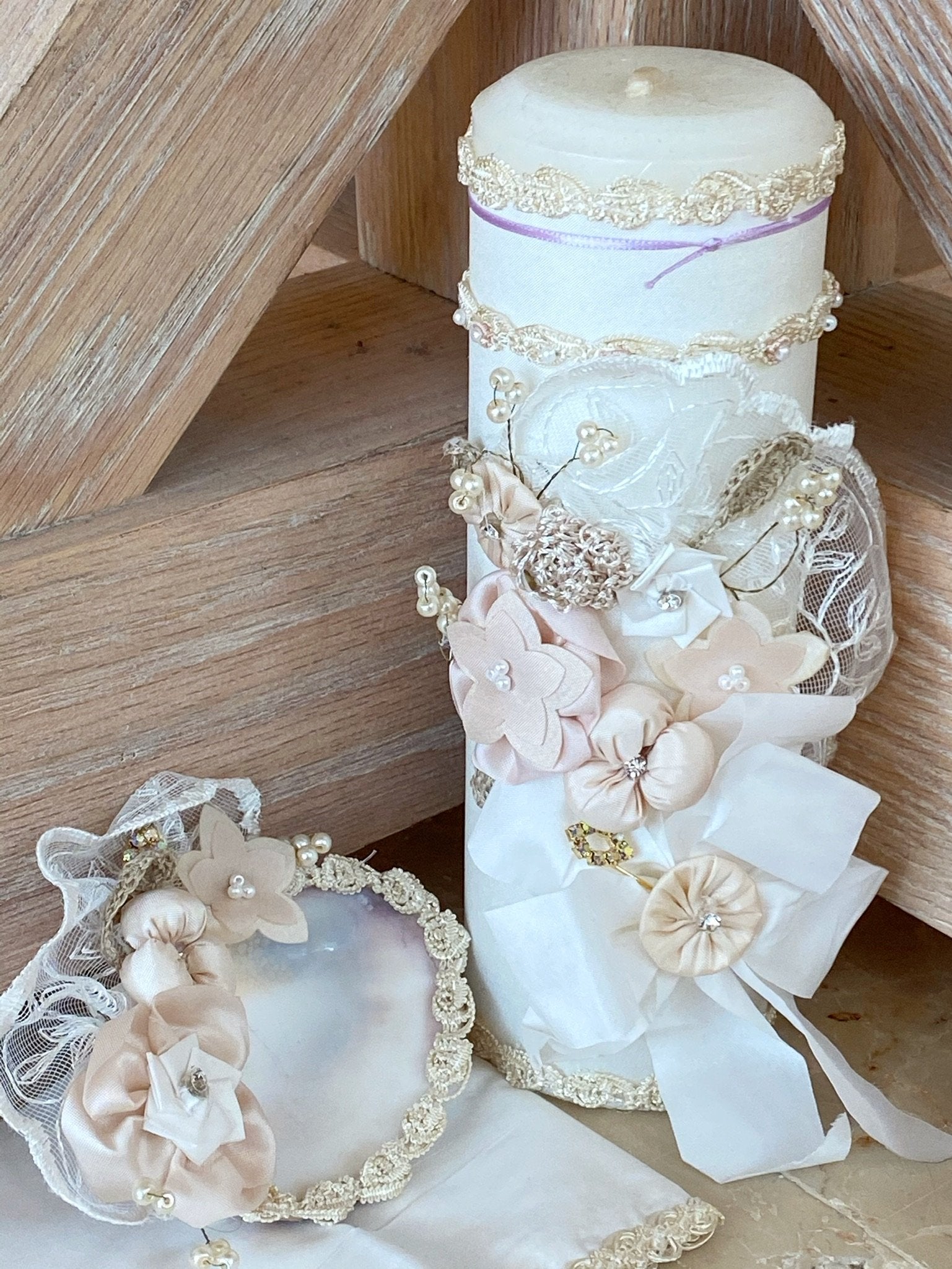 Set de Vela para Bautizo para Niña Mod. Anabr4149-02
