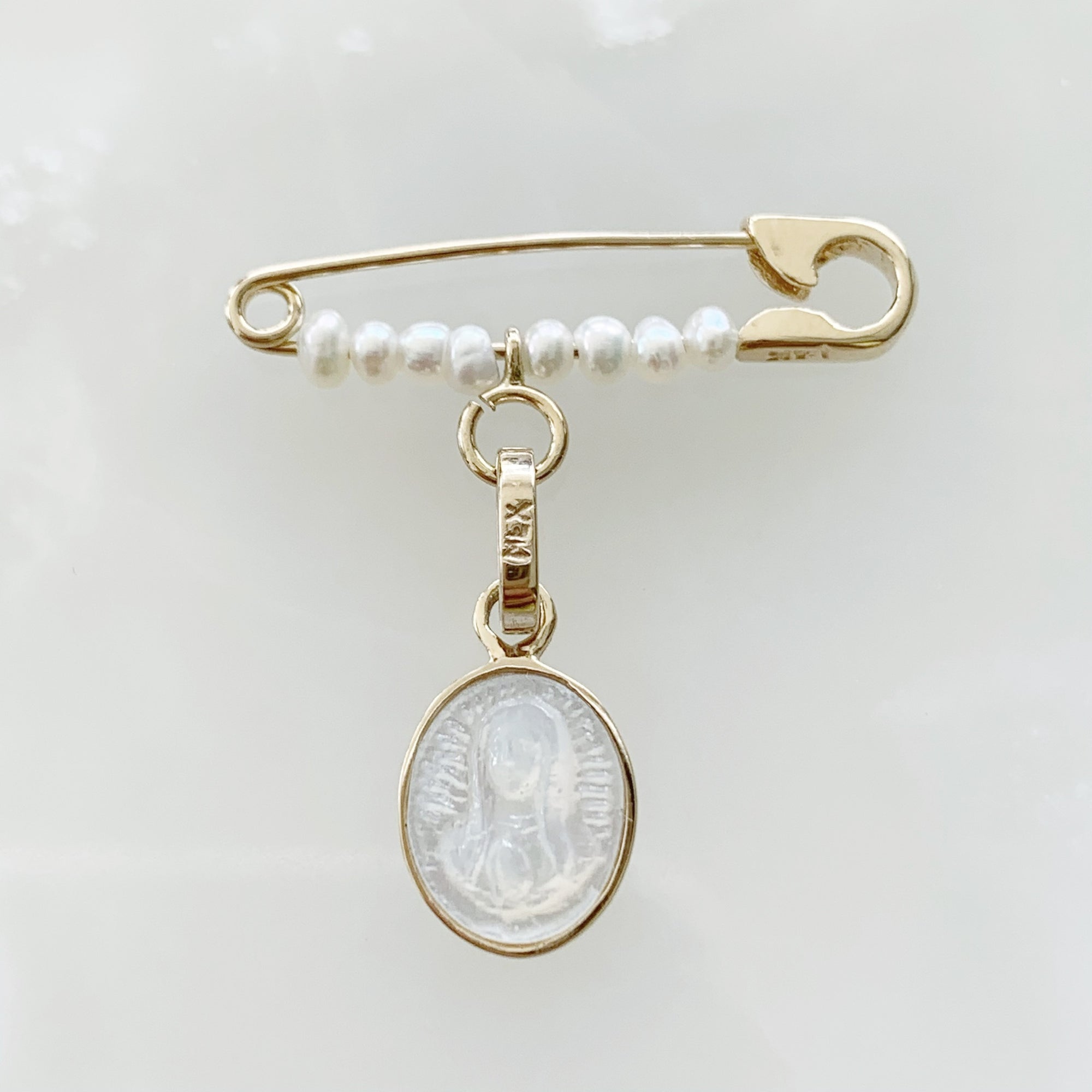 Baby Pin de la Virgen de Guadalupe Oro 14k Mod Med76-0a8e