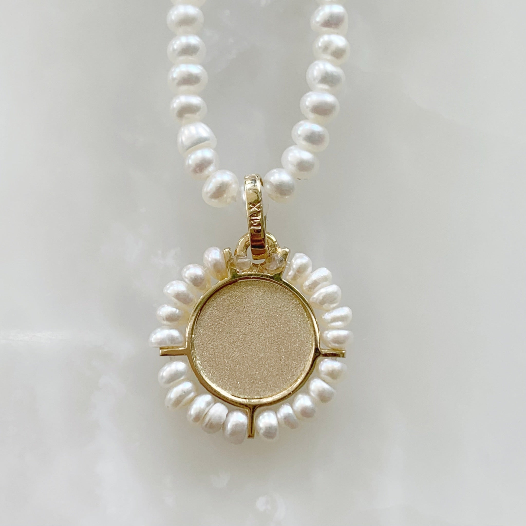 Cadena con Medalla Virgen de Guadalupe Oro 14k Mod. Perlas13-1a4e