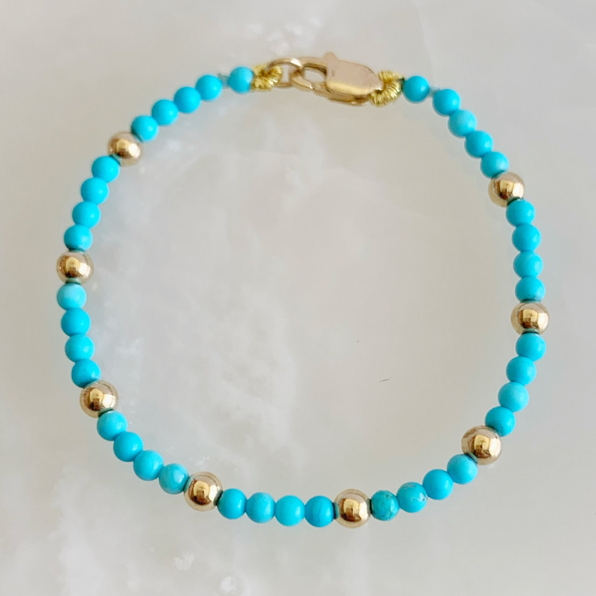 Esclava para Bebe o Niño (a) en Oro 14k Mod. Turquesas2