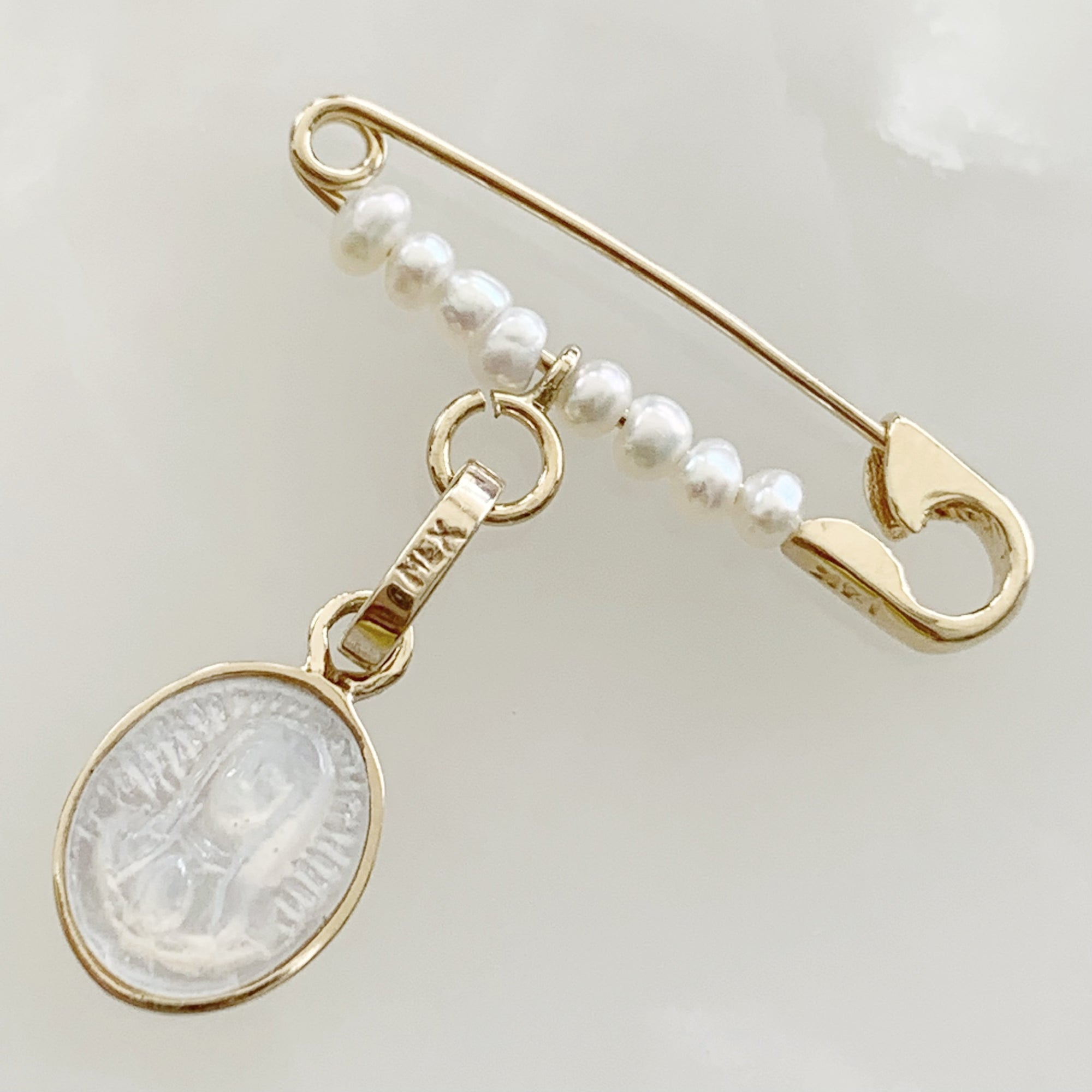 Baby Pin de la Virgen de Guadalupe Oro 14k Mod Med76-0a8e