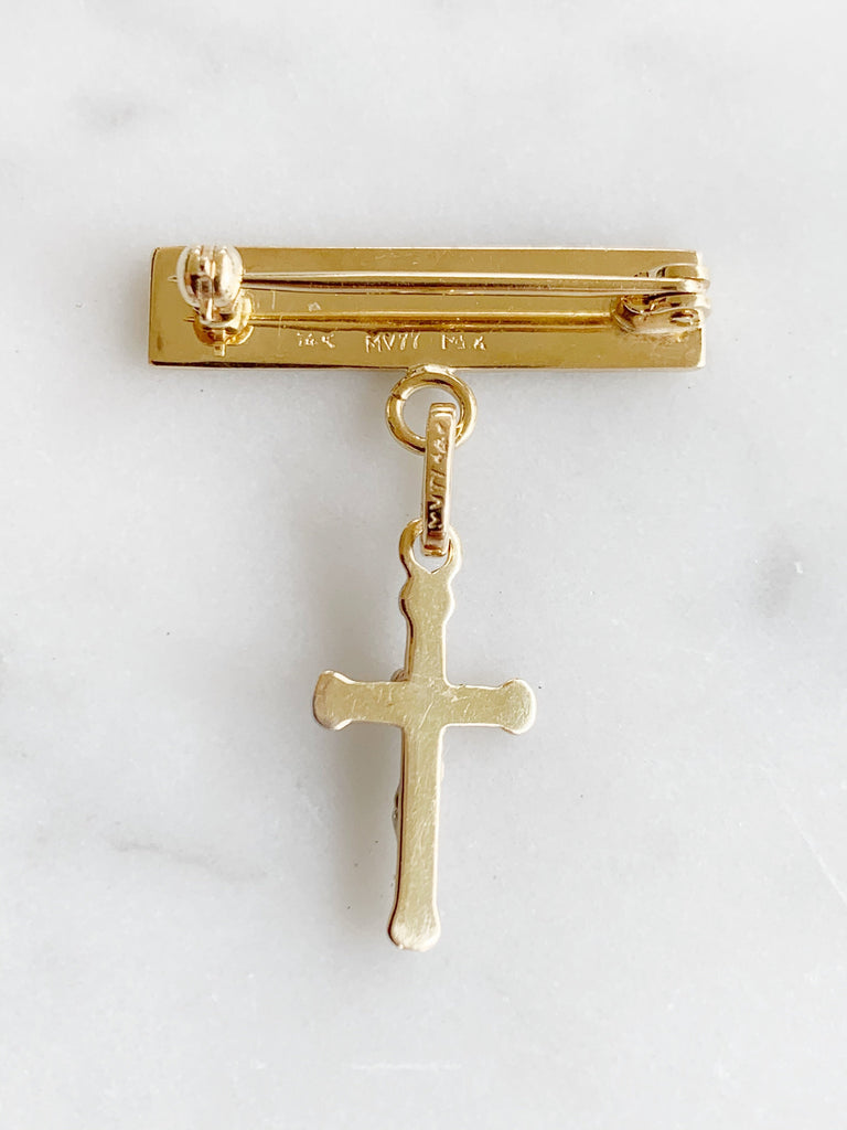 Baby Pin con Cruz con Cristo Oro 14k Mod. 3a5e