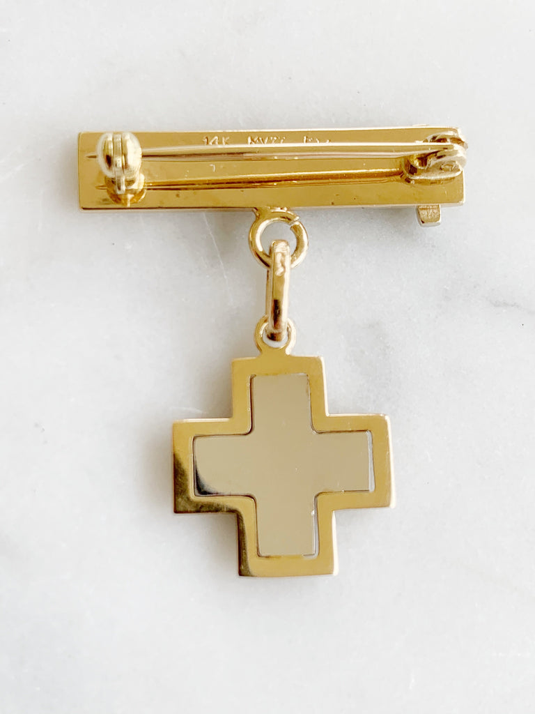 Baby Pin con Cruz Oro 14k Mod 4a4e