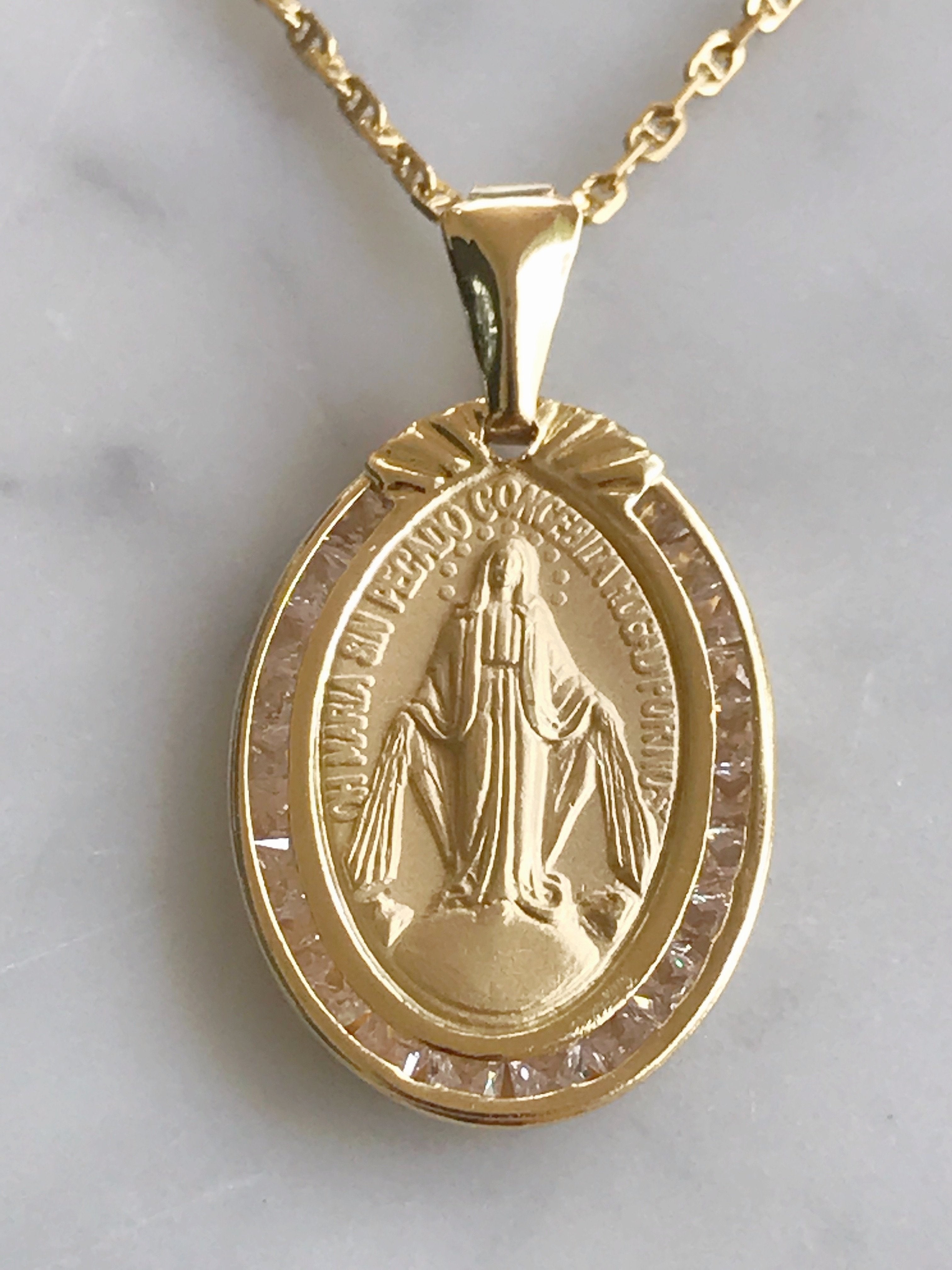 Cadena Con Medalla Oro 14k Mod Cn2a9 + Me2a3